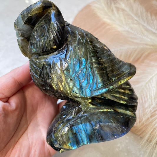 Labradorite Owl Carving