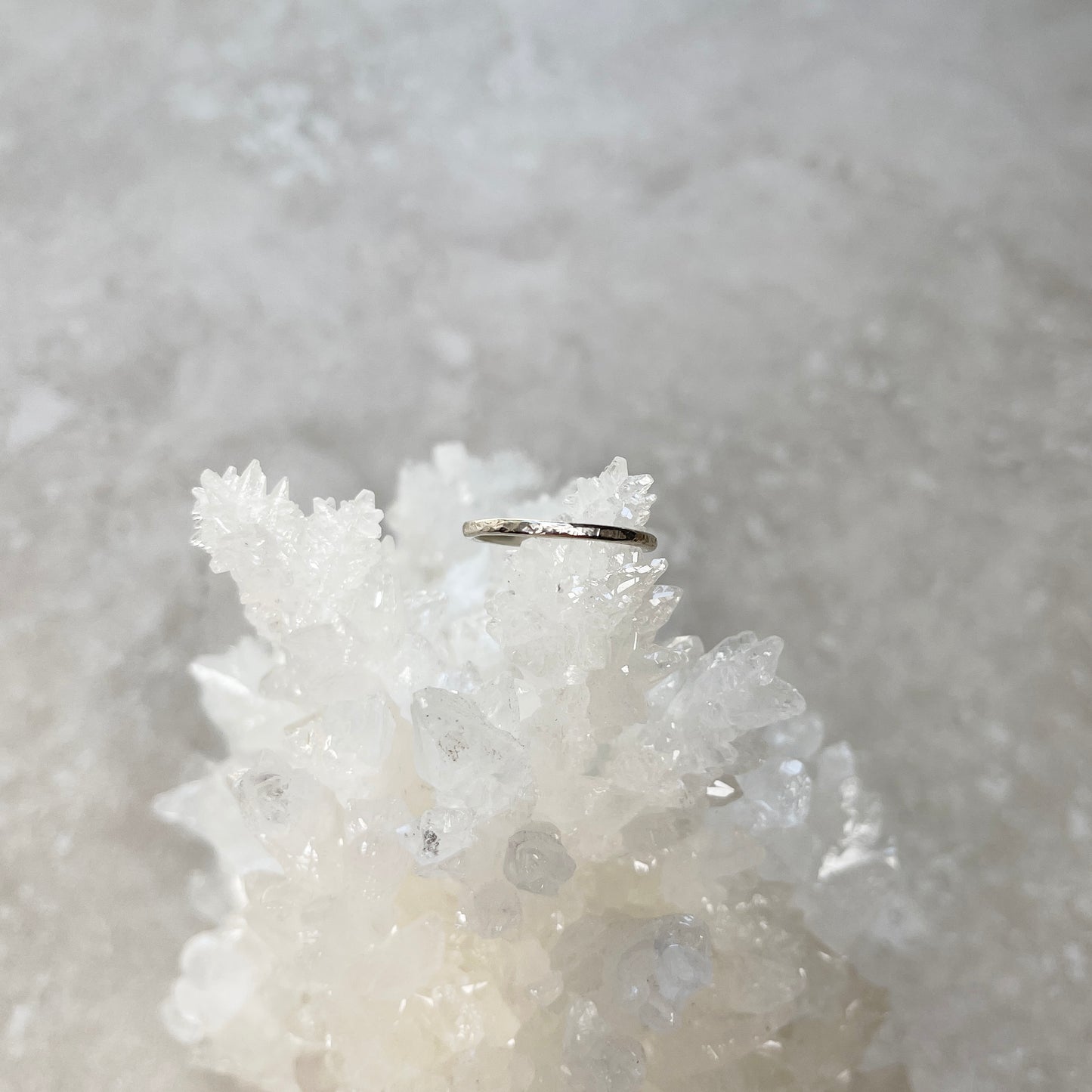 Fine Band Ring with Hammered Texture