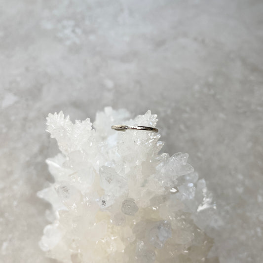 Fine Band Ring with Hammered Texture