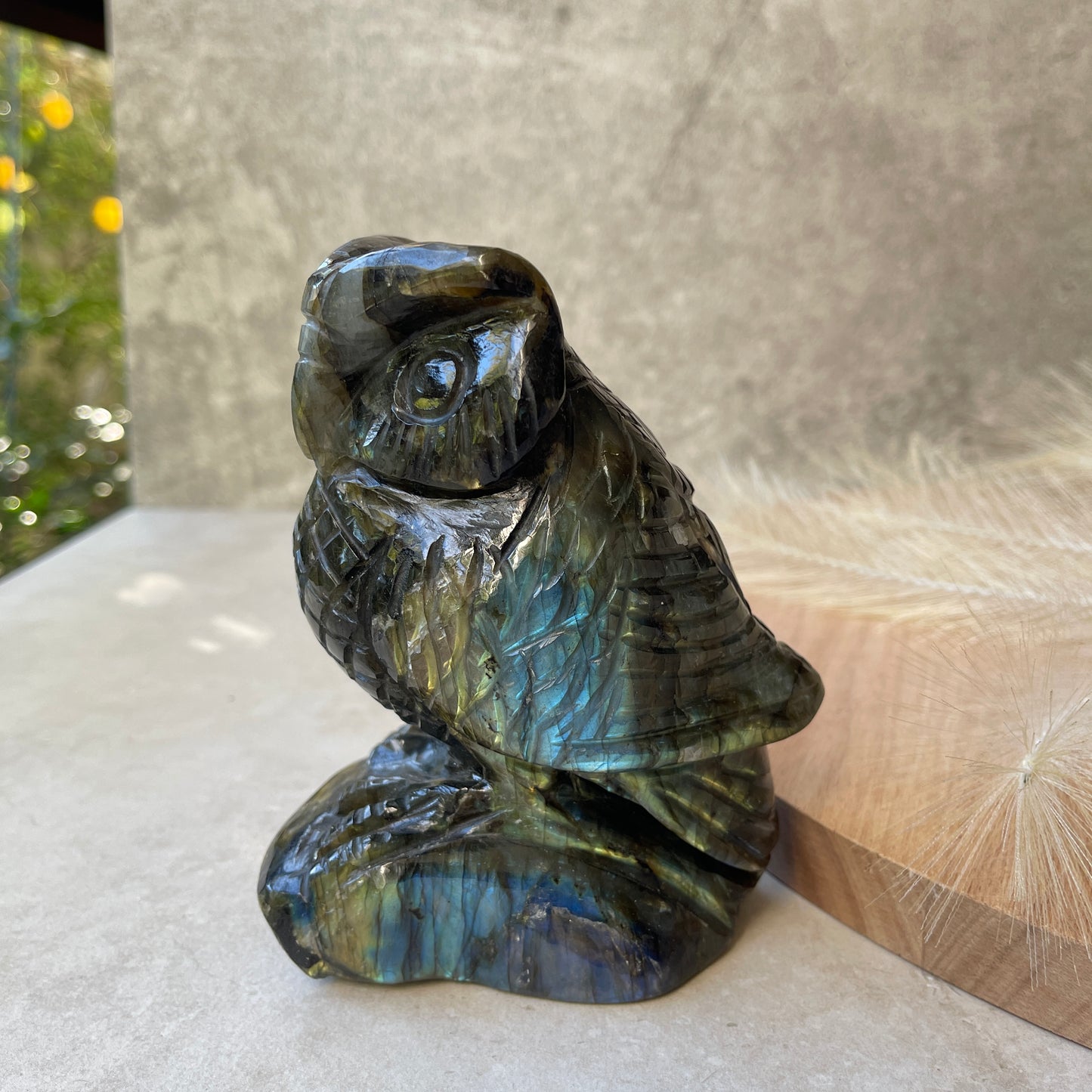Labradorite Owl Carving