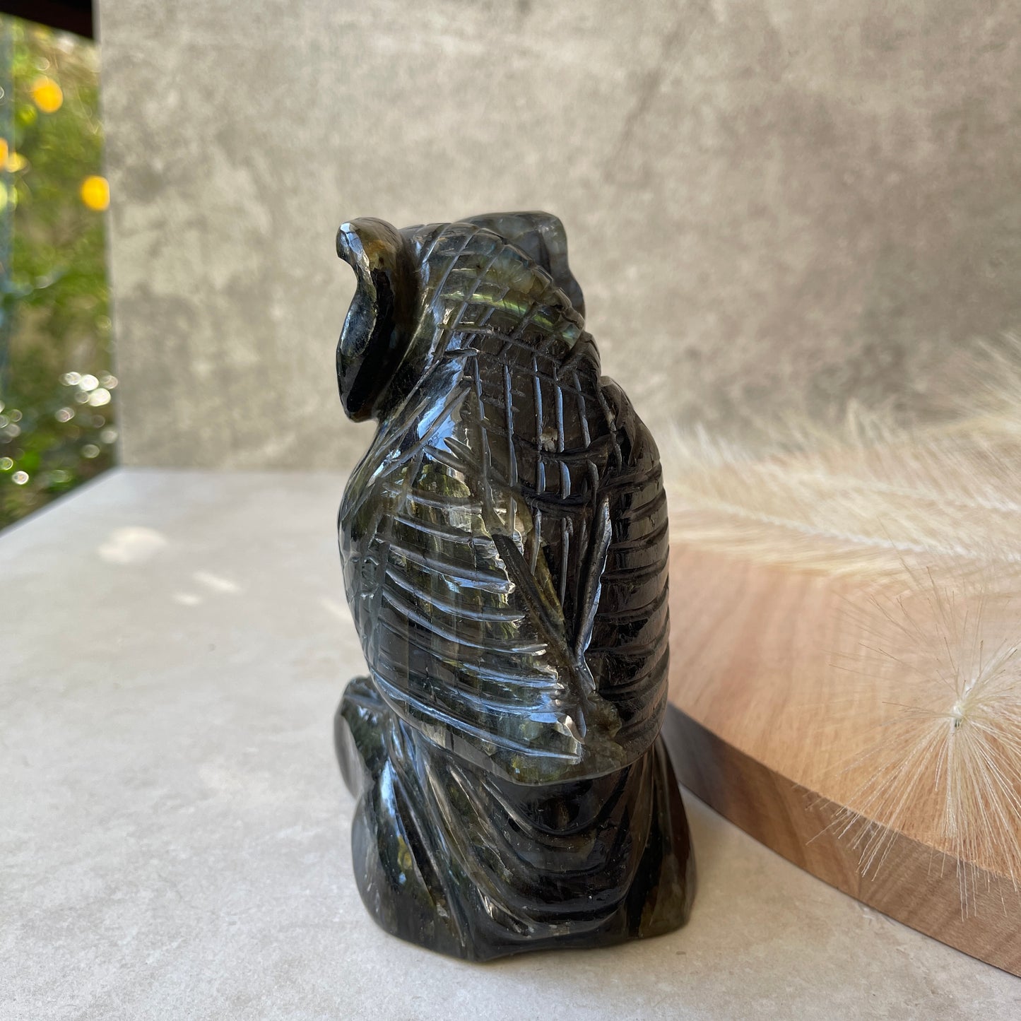 Labradorite Owl Carving