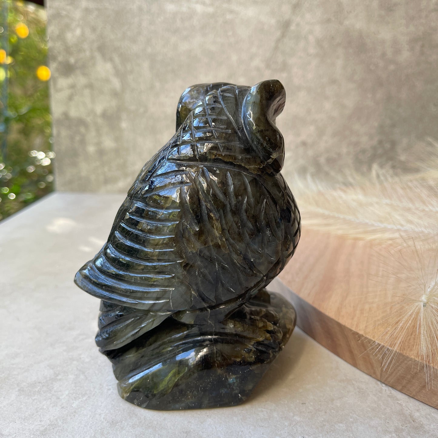 Labradorite Owl Carving