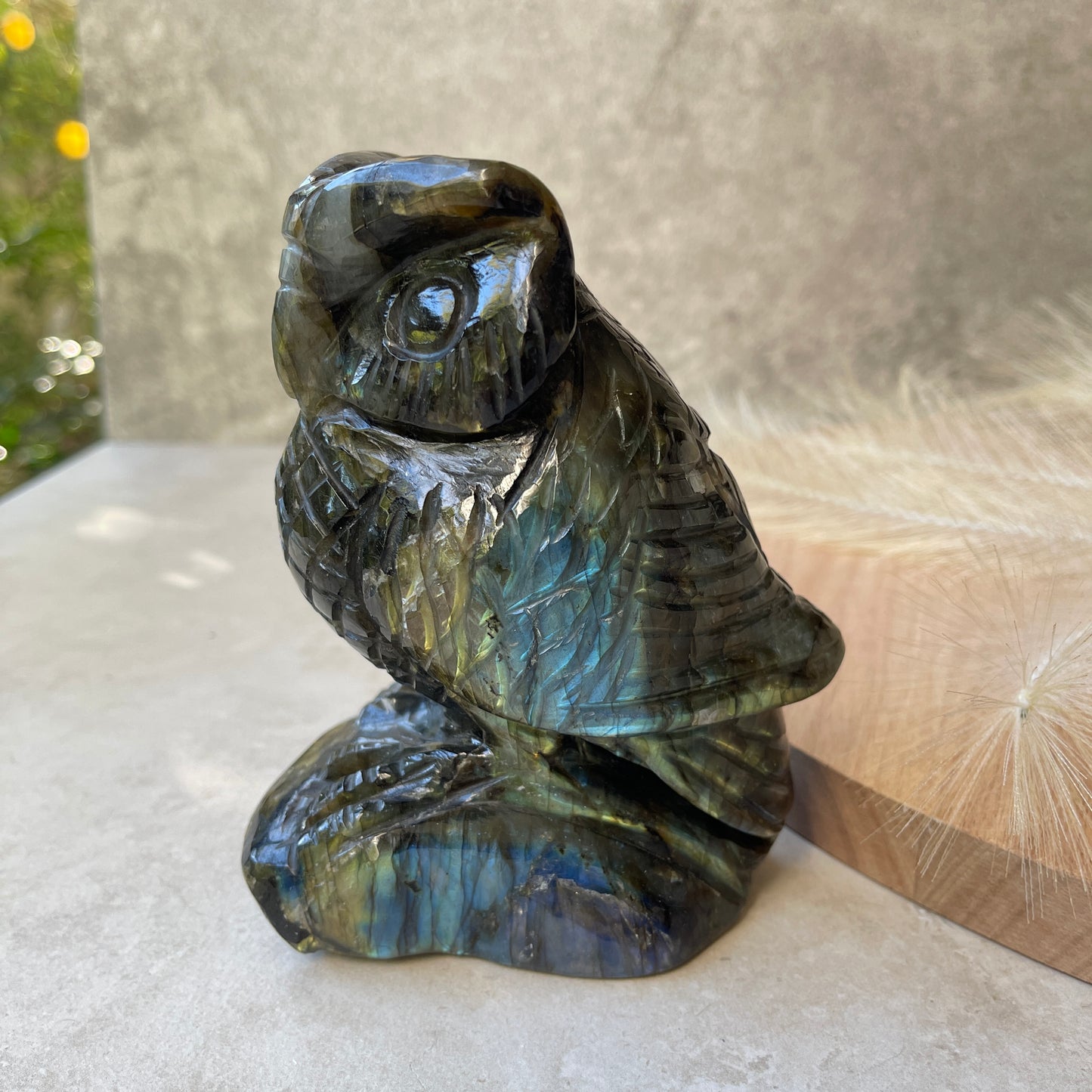 Labradorite Owl Carving