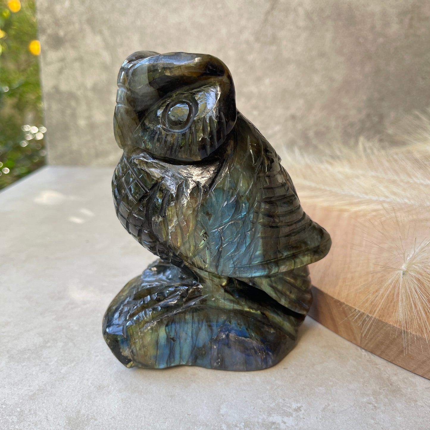 Labradorite Owl Carving