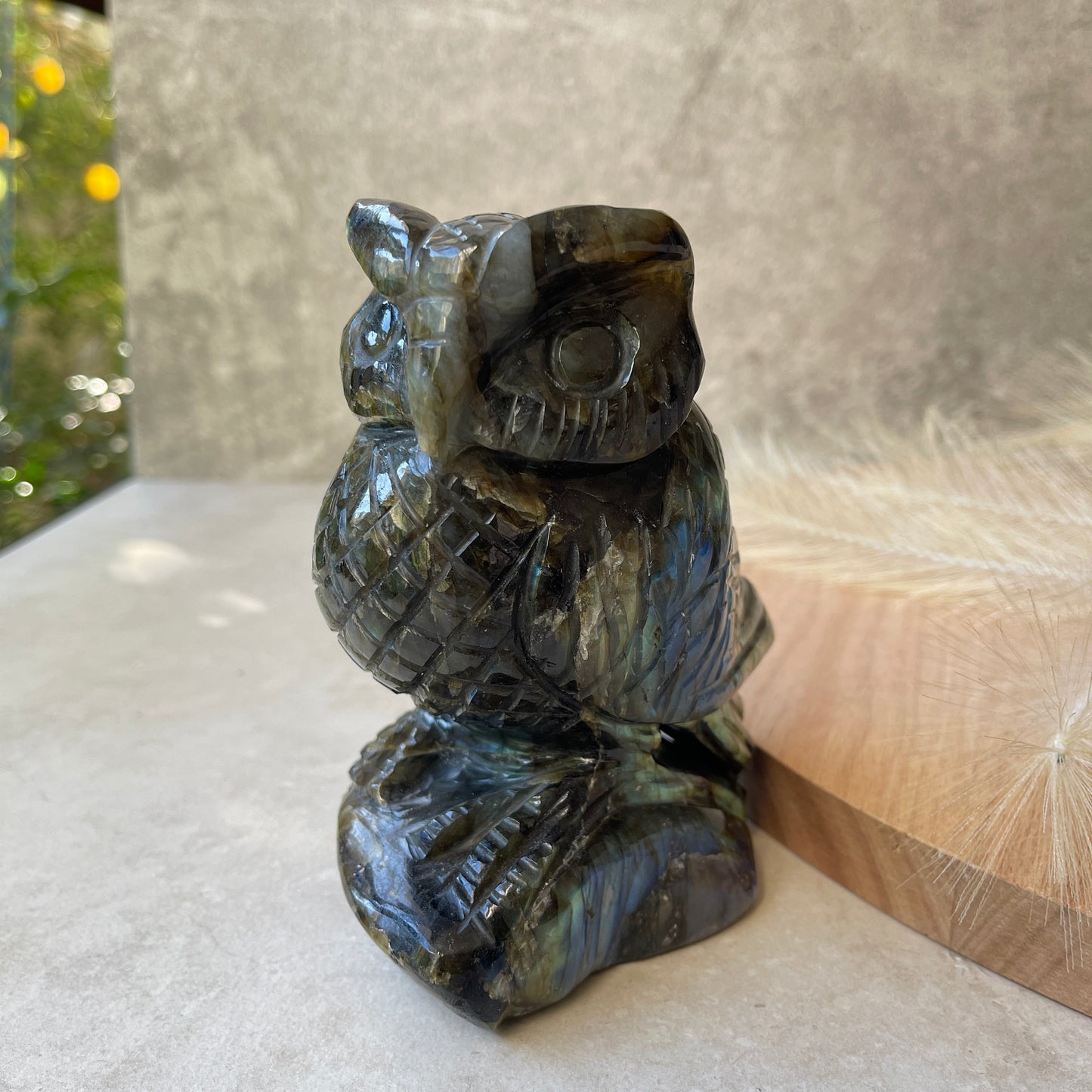 Labradorite Owl Carving