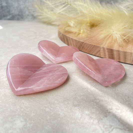 Rose Quartz Folded Heart