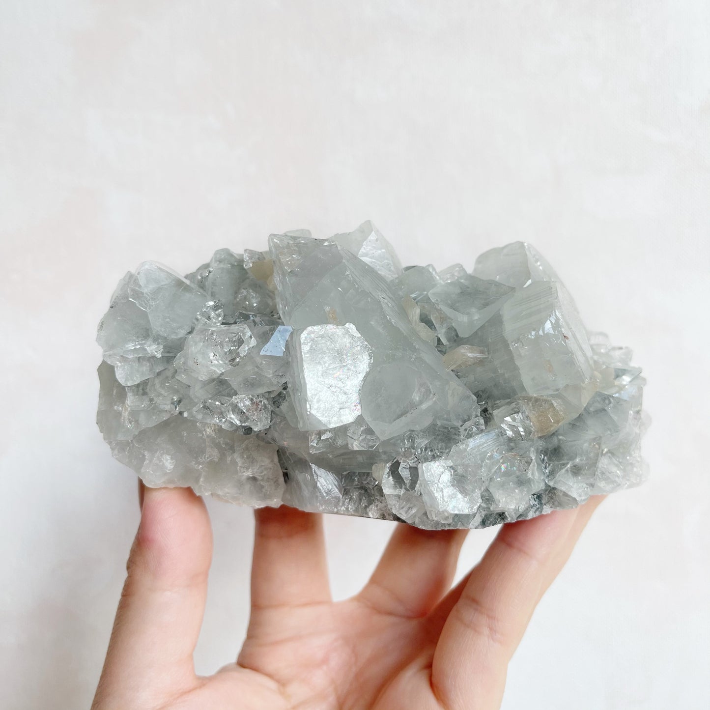 Apophyllite Cluster with Stilbite