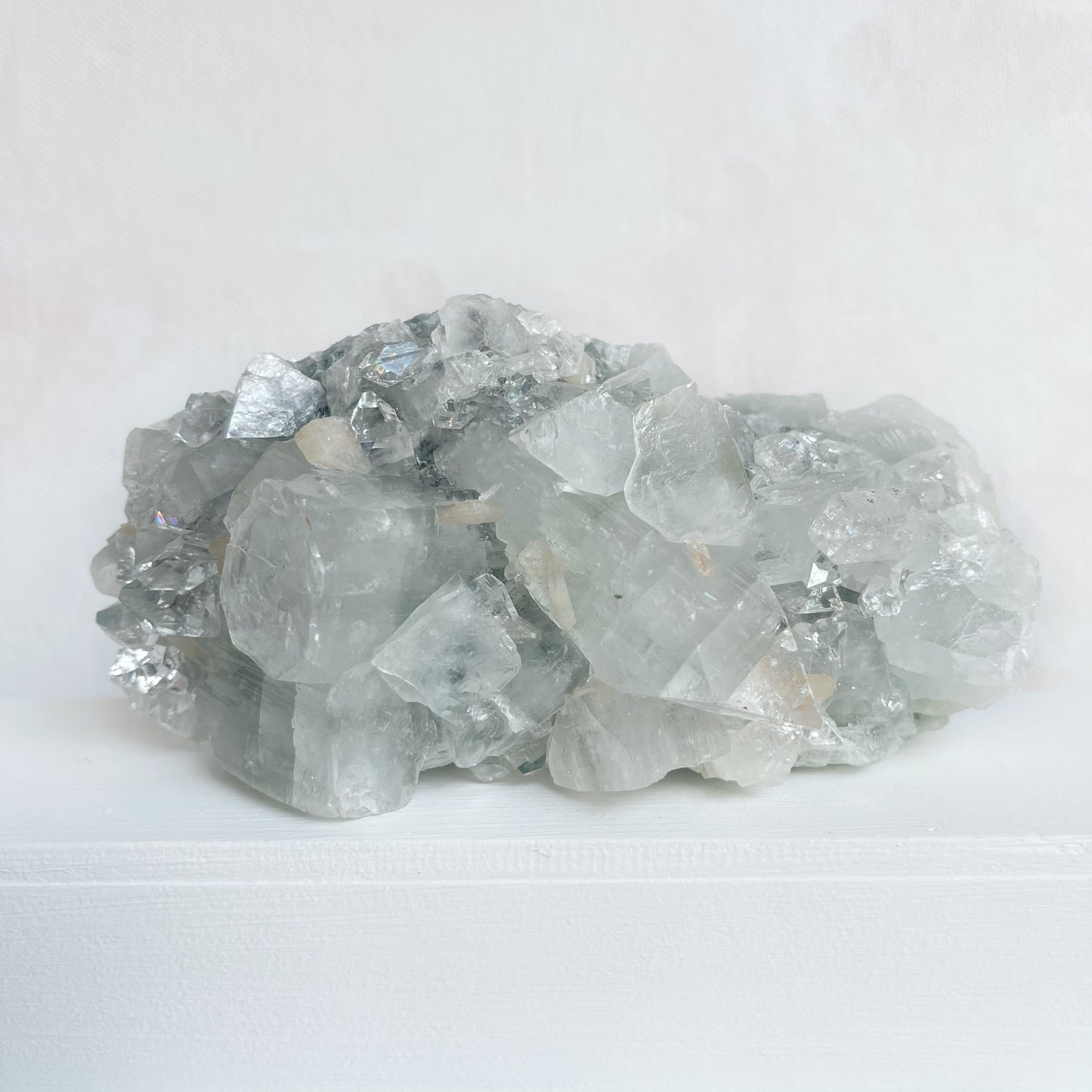 Apophyllite Cluster with Stilbite