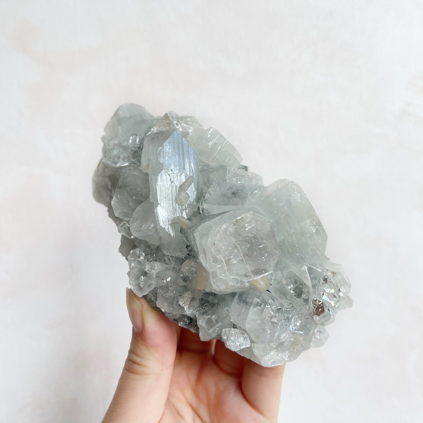 Apophyllite Cluster with Stilbite