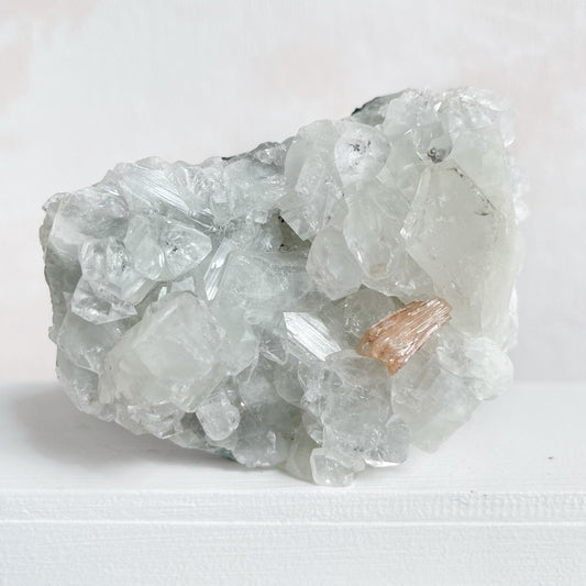 Apophyllite Cluster with Stilbite