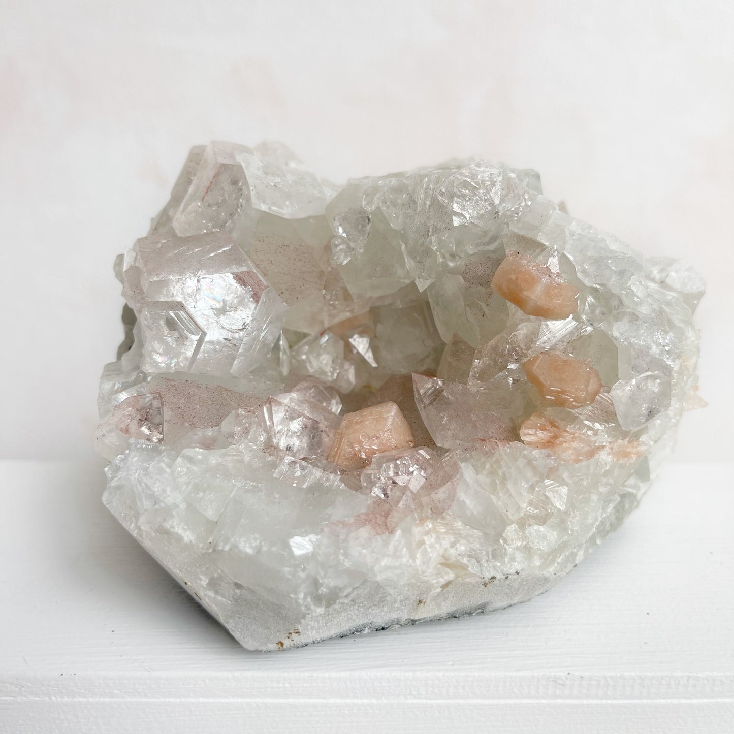 Apophyllite Cluster with Stilbite