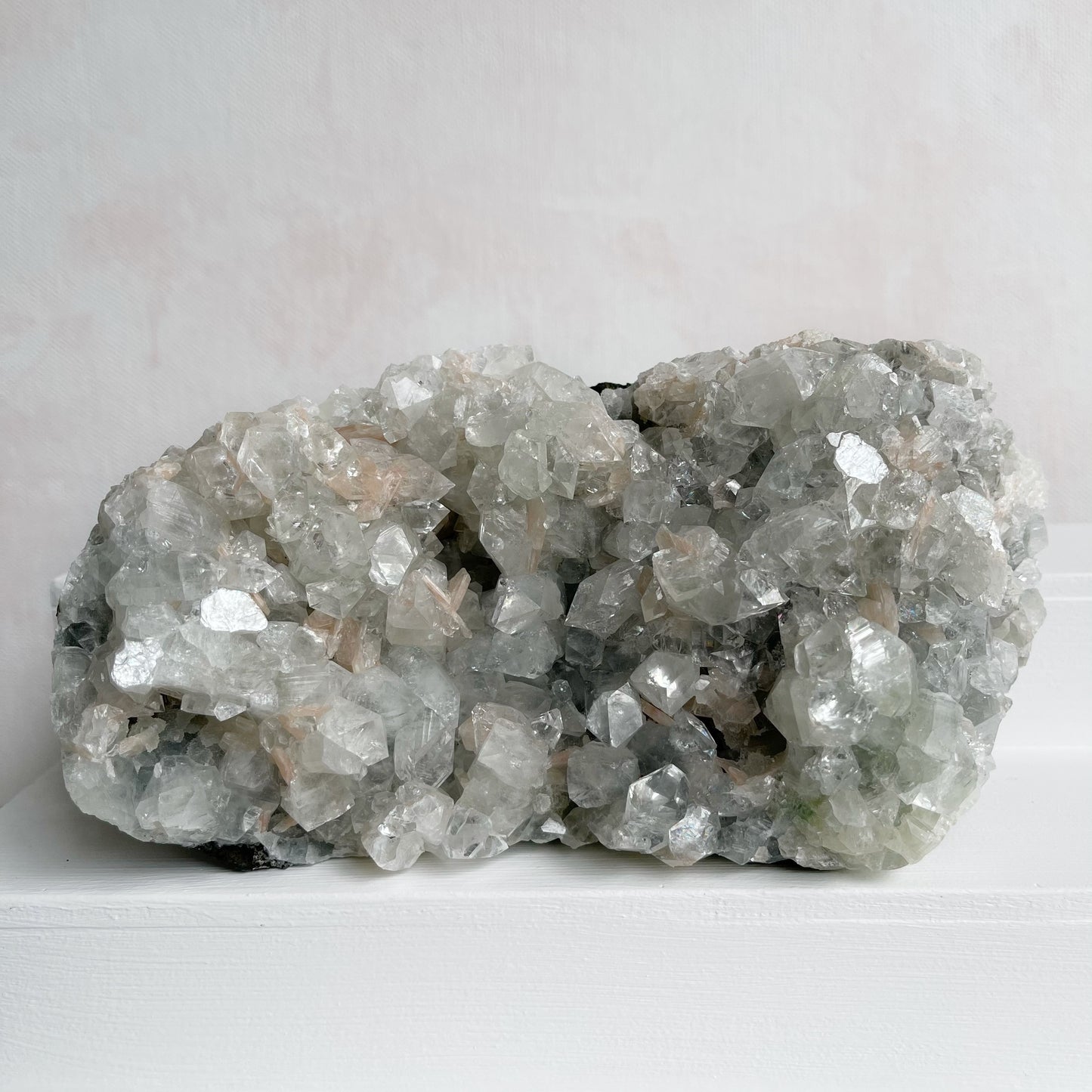 Apophyllite Cluster with Stilbite
