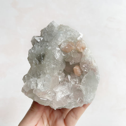 Apophyllite Cluster with Stilbite