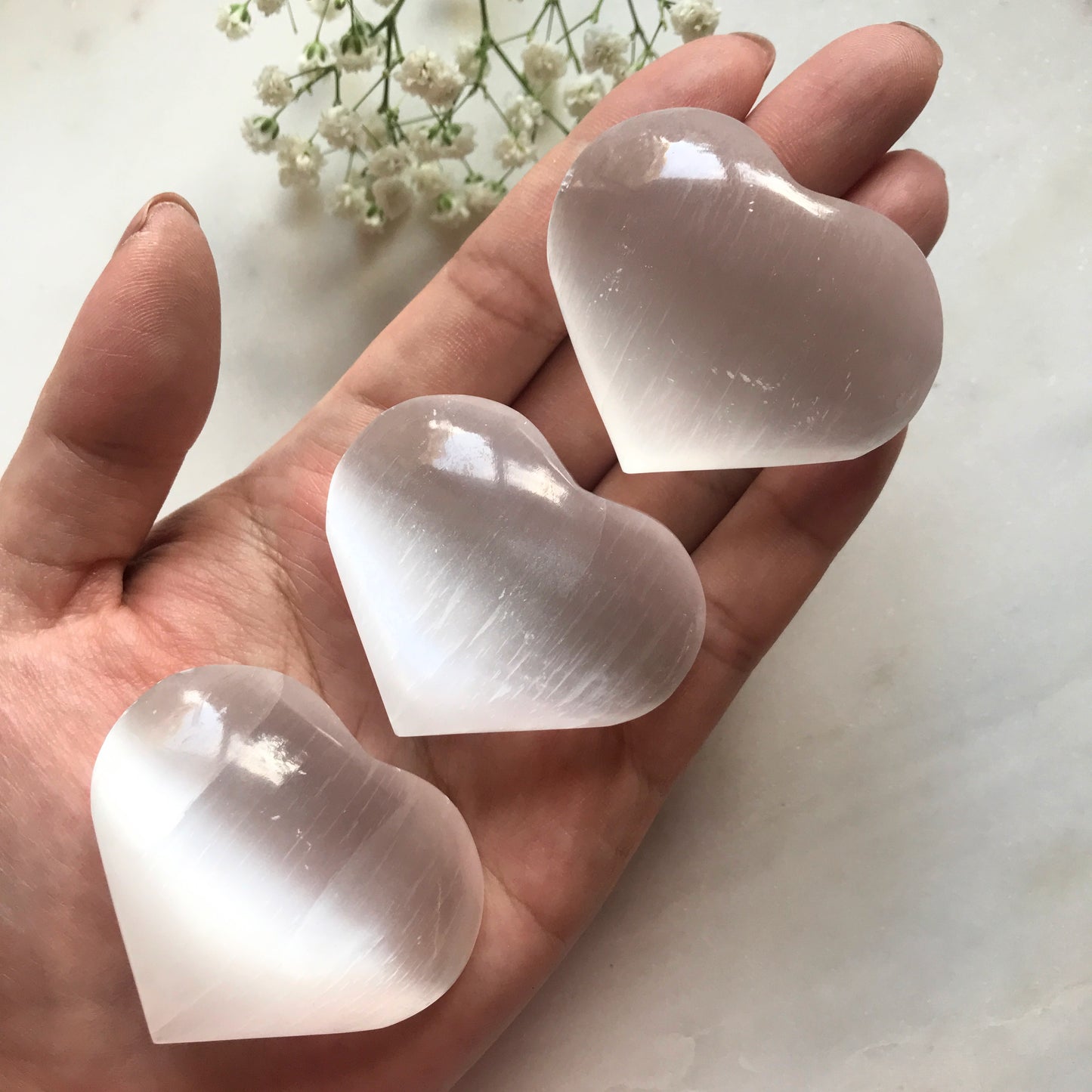 Selenite Heart Small
