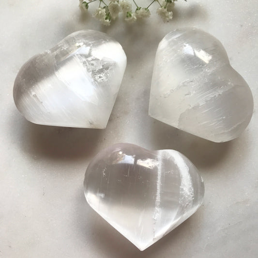 Selenite Heart Medium