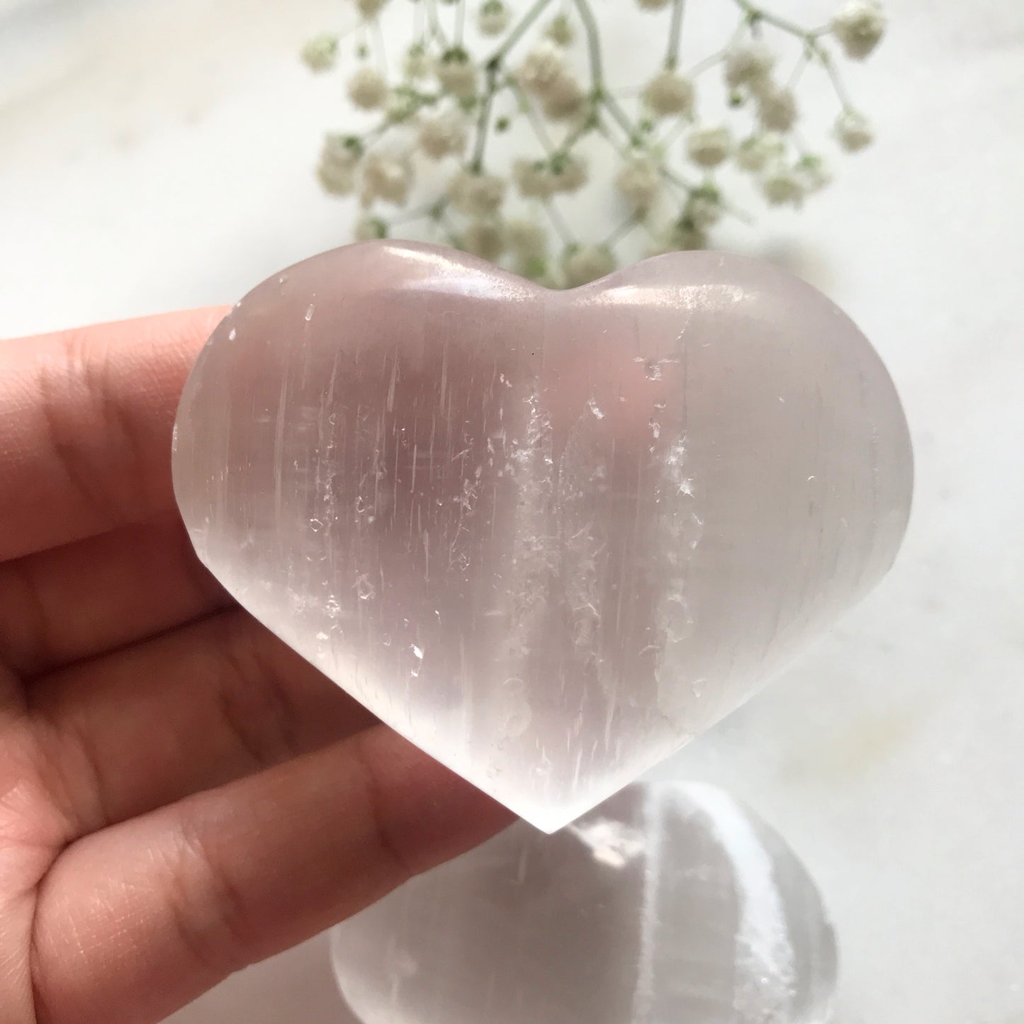 Selenite Heart Medium