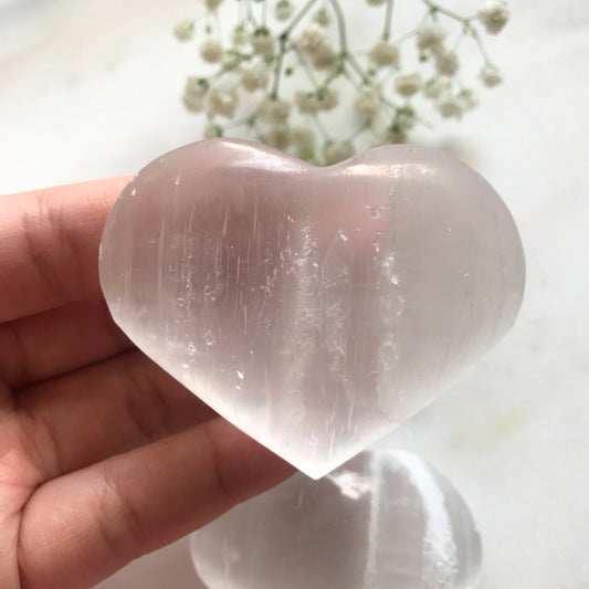 Selenite Heart Medium