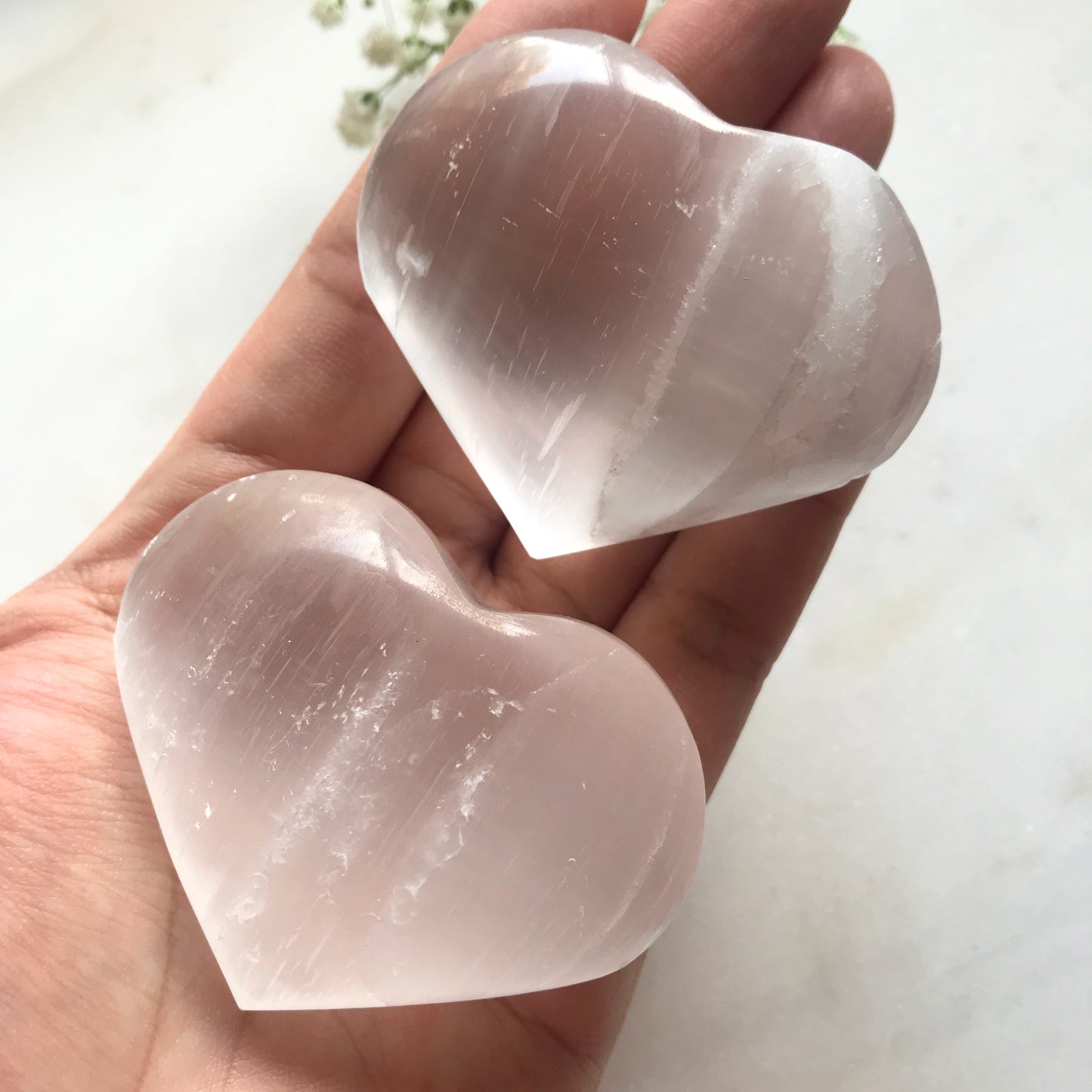 Selenite Heart Medium