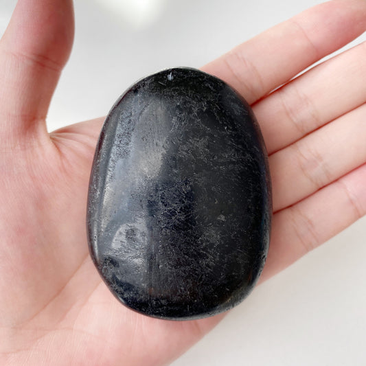 Black Tourmaline Freeform Palm Stone