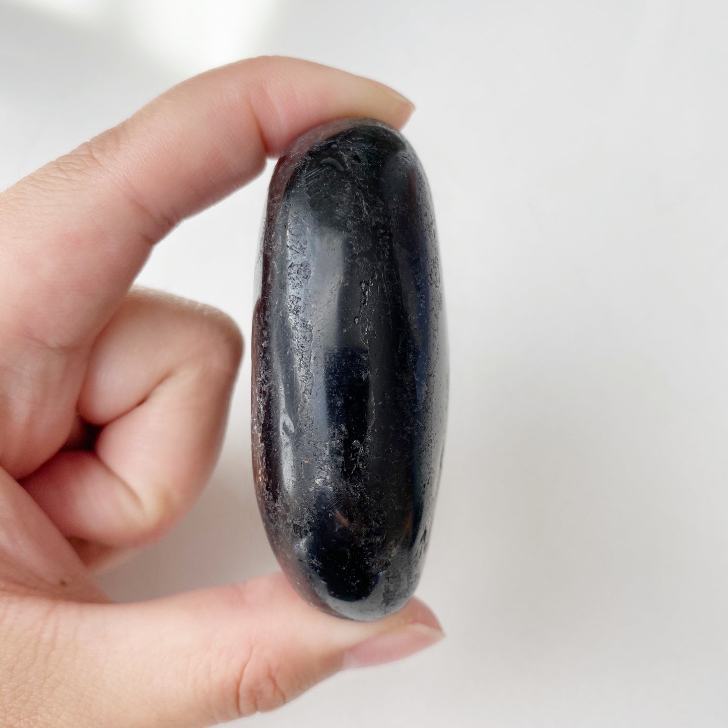 Black Tourmaline Freeform Palm Stone