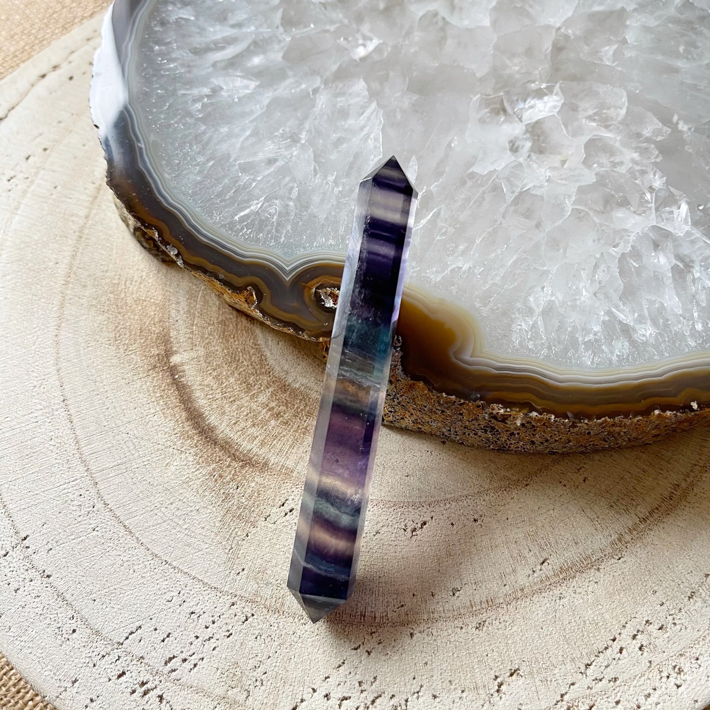 Fluorite Rainbow Double Terminated Point