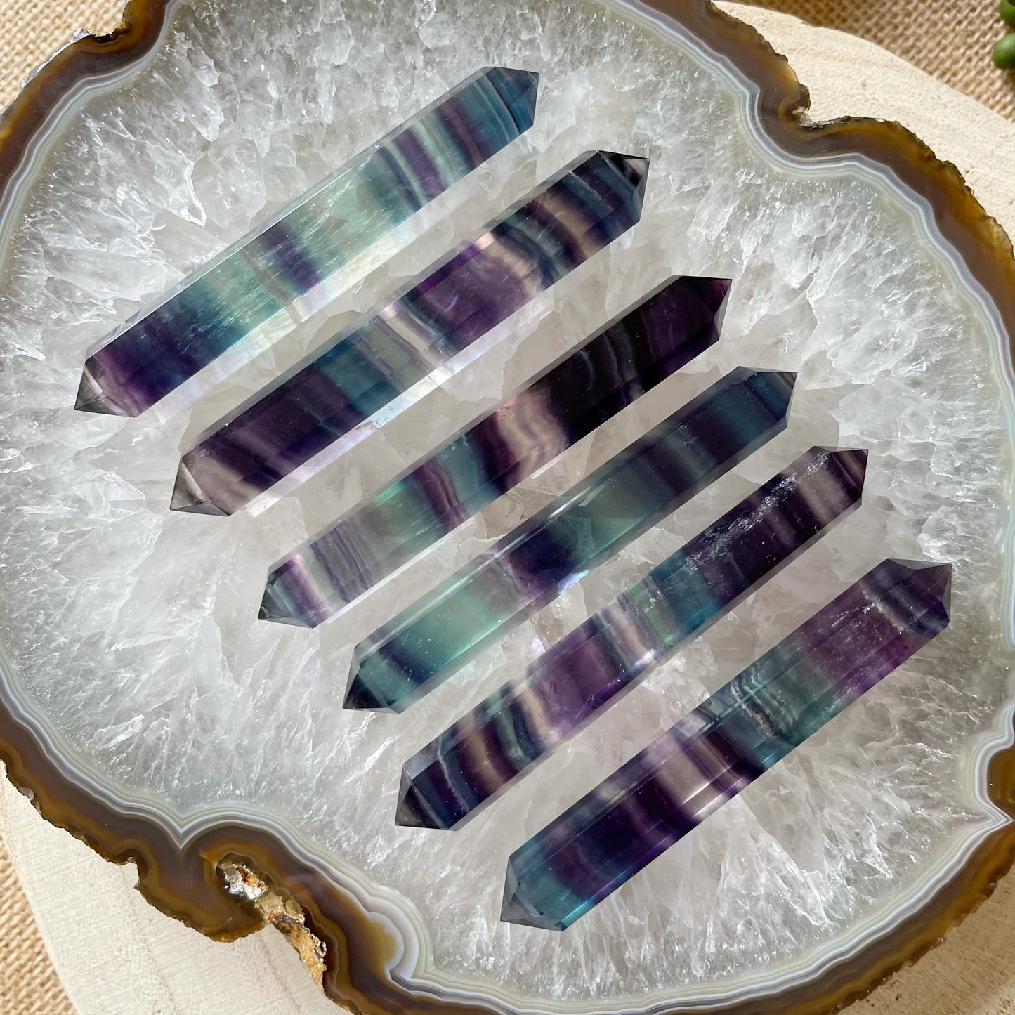 Fluorite Rainbow Double Terminated Point