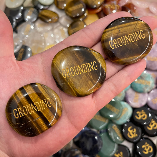 Tiger Eye Flat Stone | Grounding