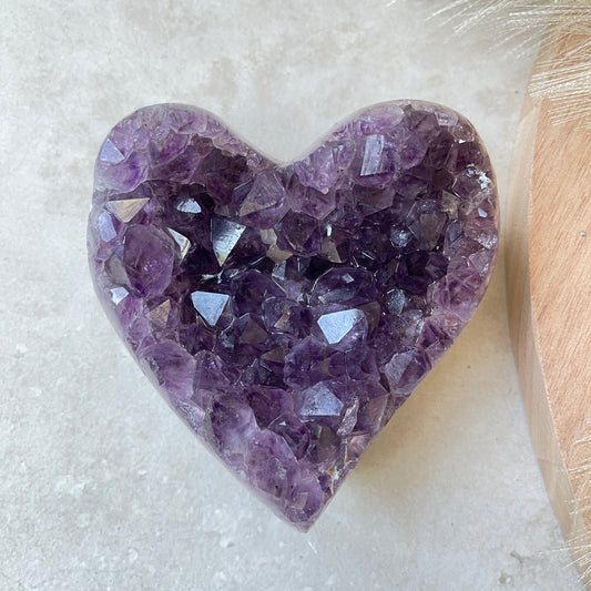 Amethyst Cluster Heart