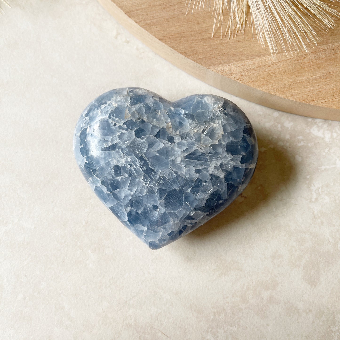 Blue Calcite Heart Large