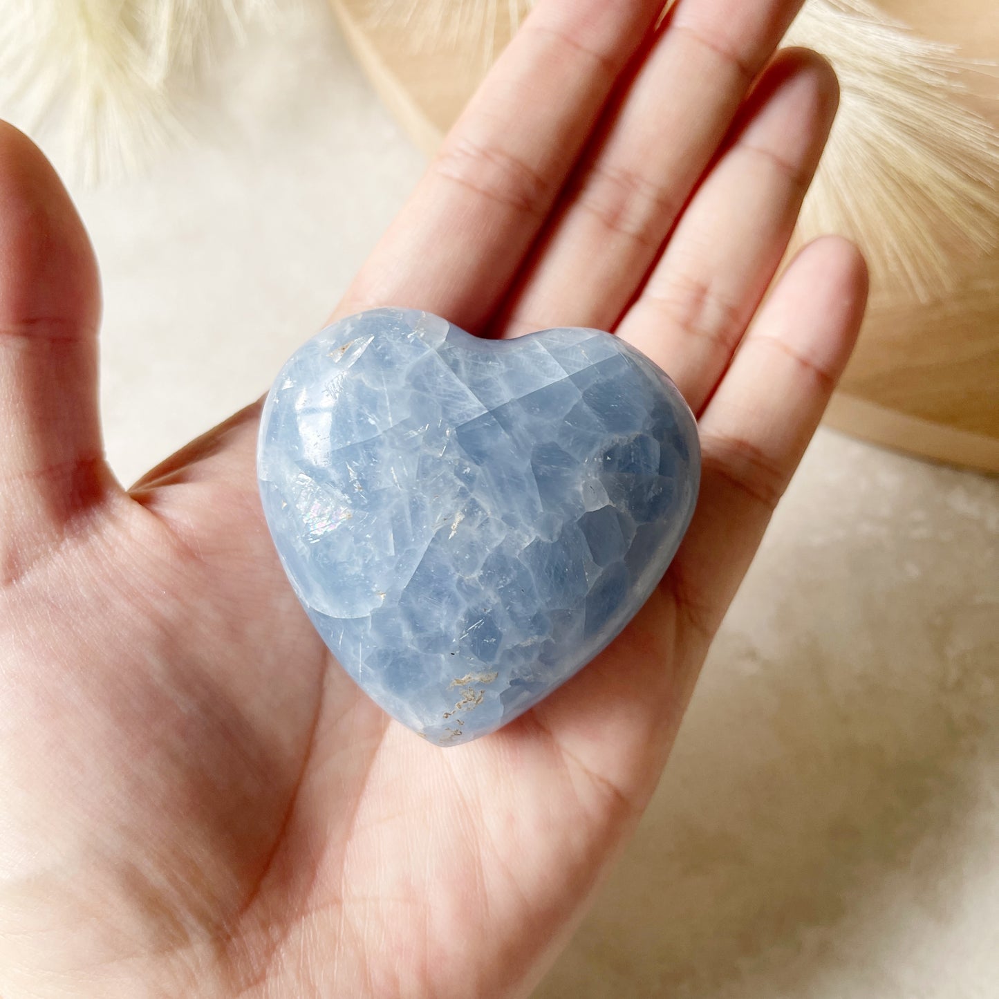 Blue Calcite Heart