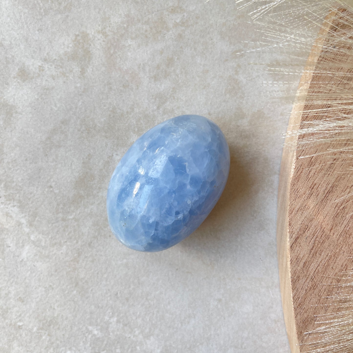 Blue Calcite Palm Stone