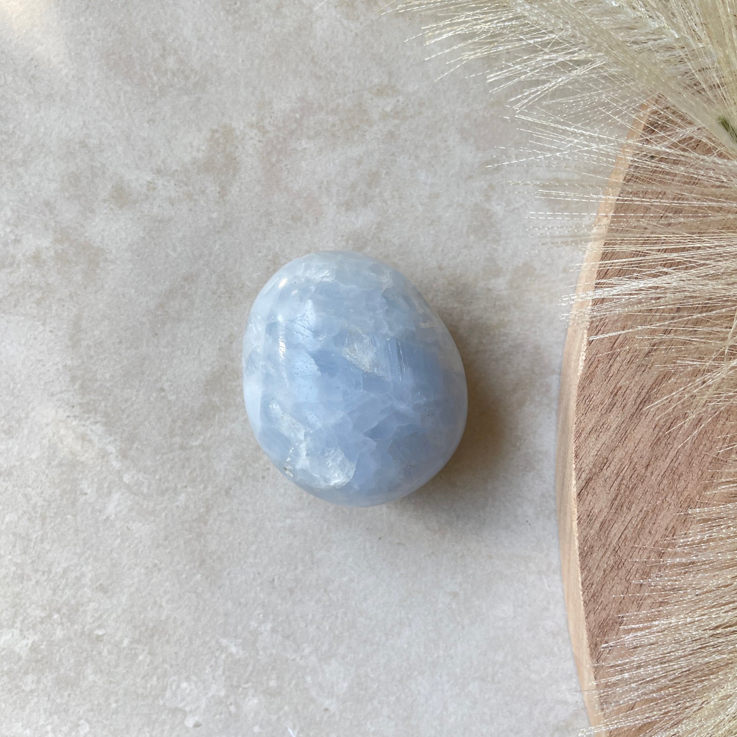 Blue Calcite Palm Stone