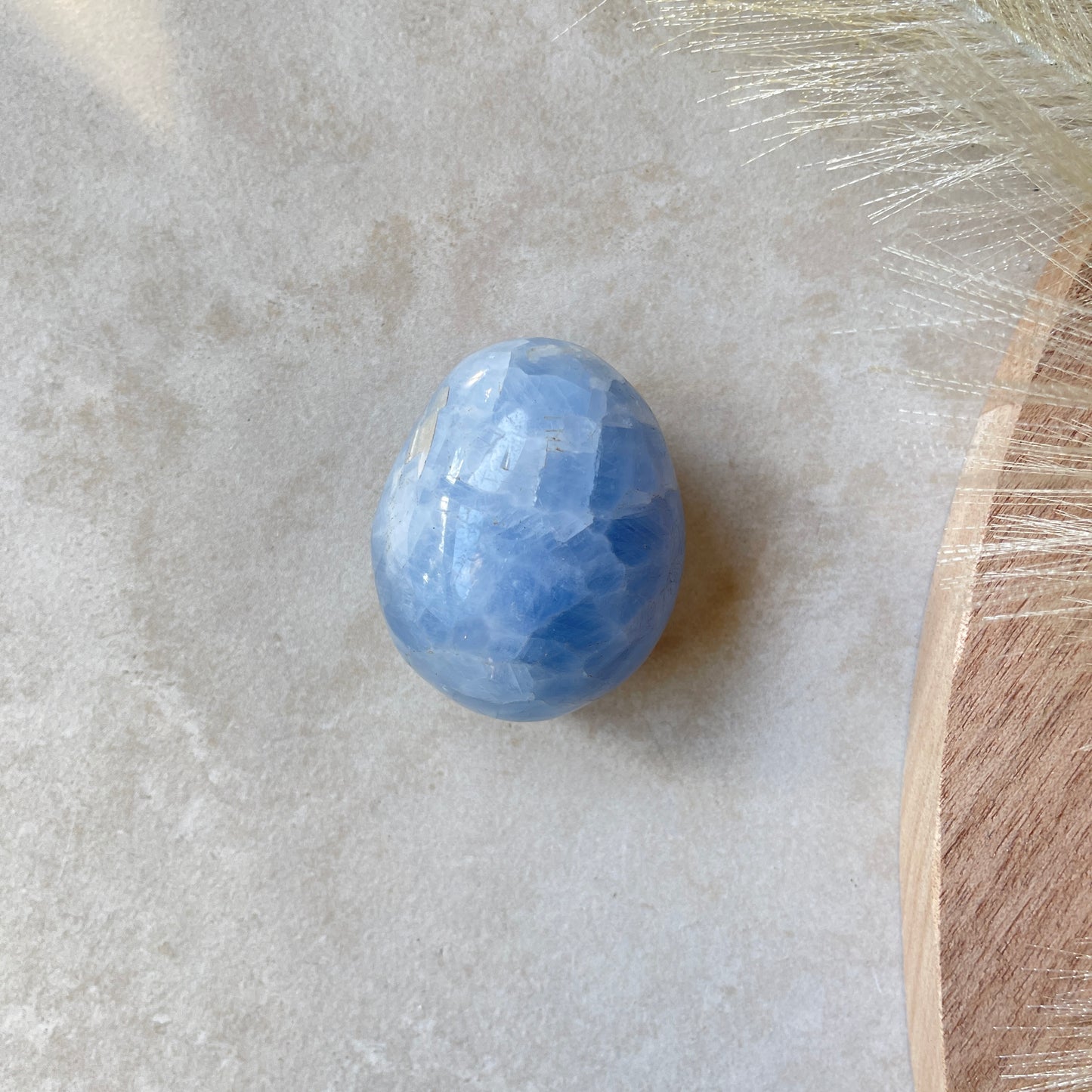 Blue Calcite Palm Stone