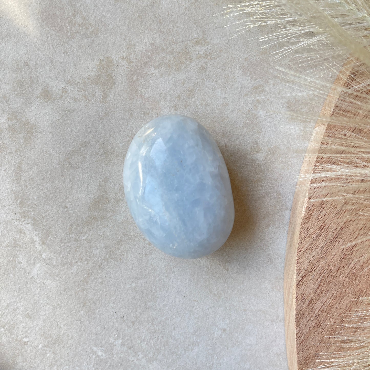 Blue Calcite Palm Stone