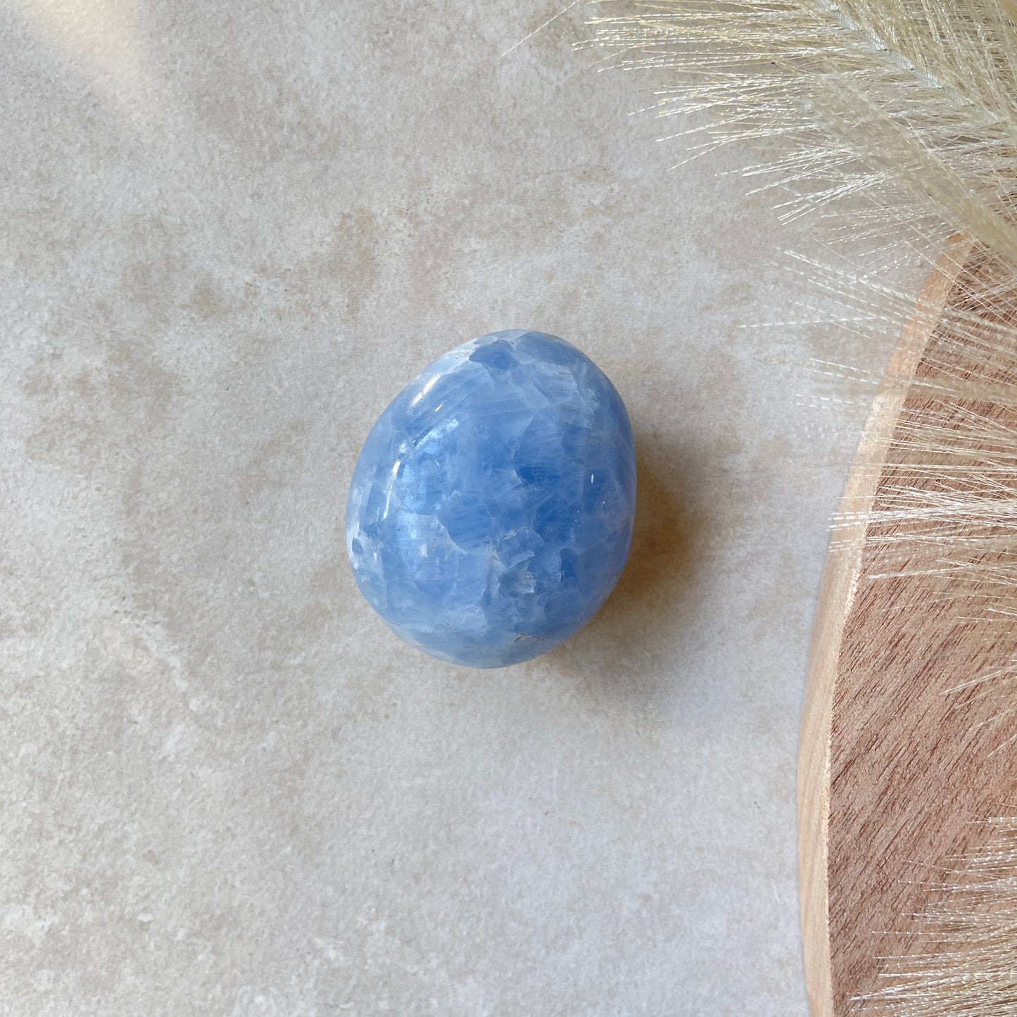 Blue Calcite Palm Stone