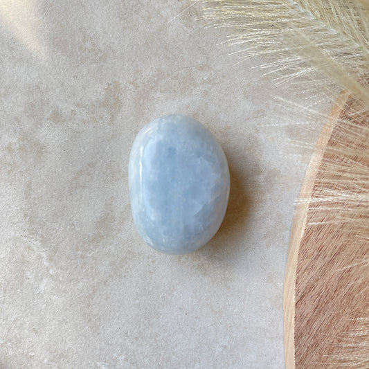 Blue Calcite Palm Stone