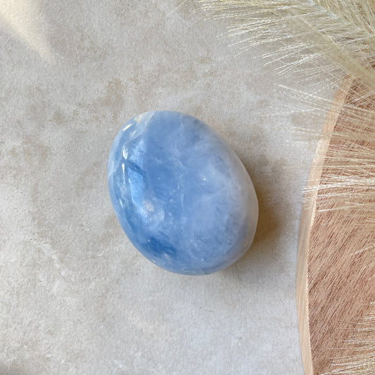 Blue Calcite Palm Stone