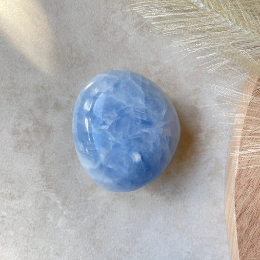 Blue Calcite Palm Stone