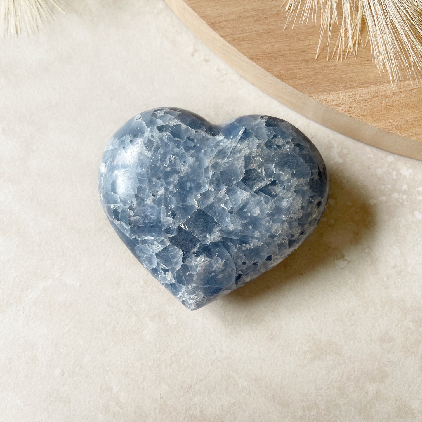 Blue Calcite Heart Large