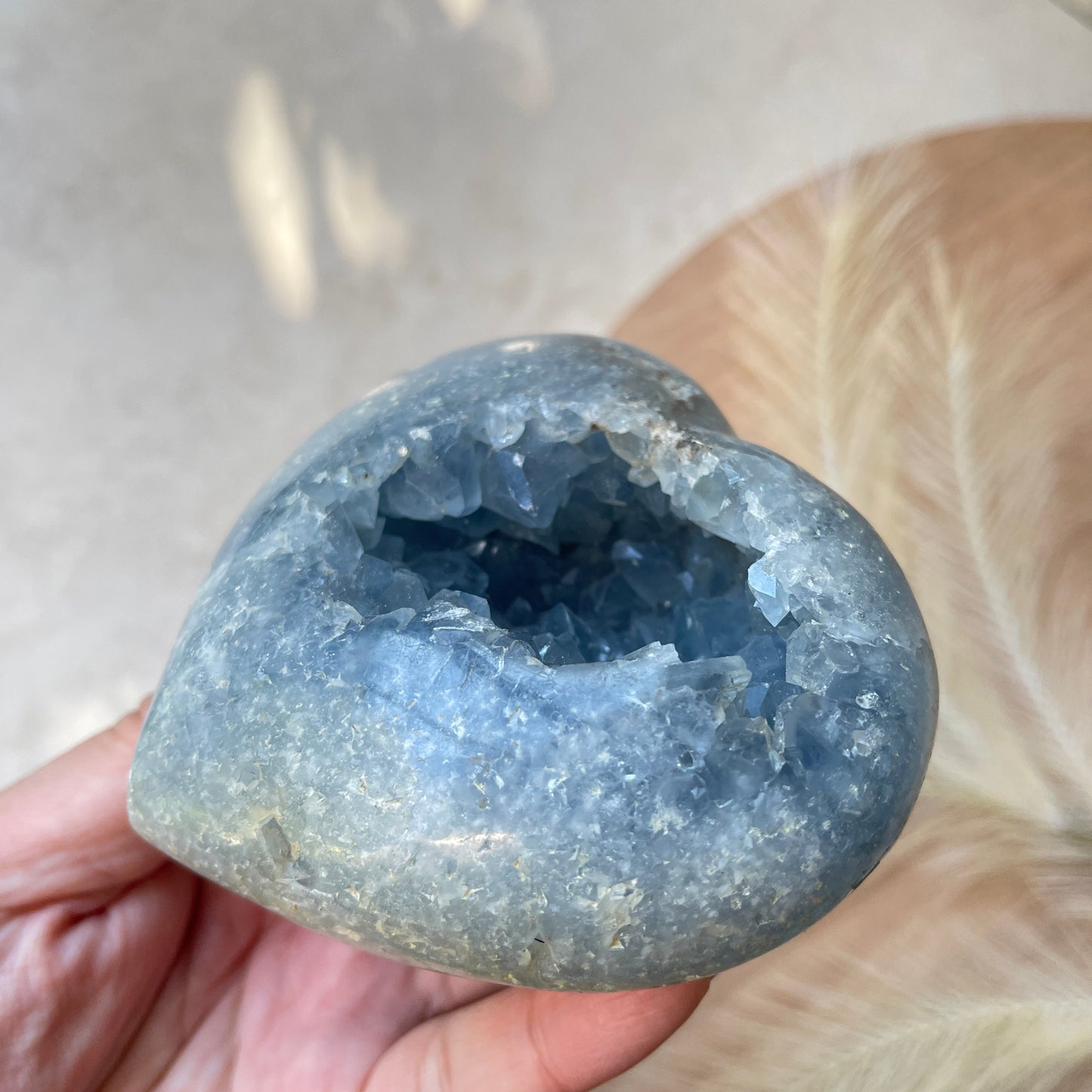 Celestite Heart Cluster