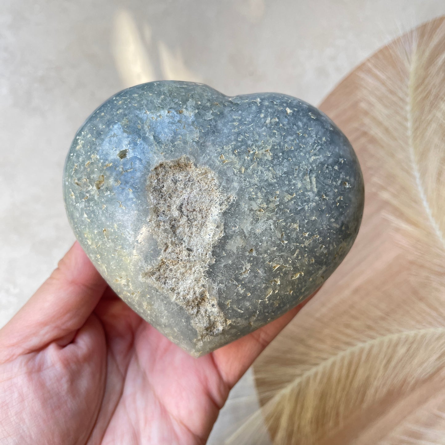 Celestite Heart Cluster