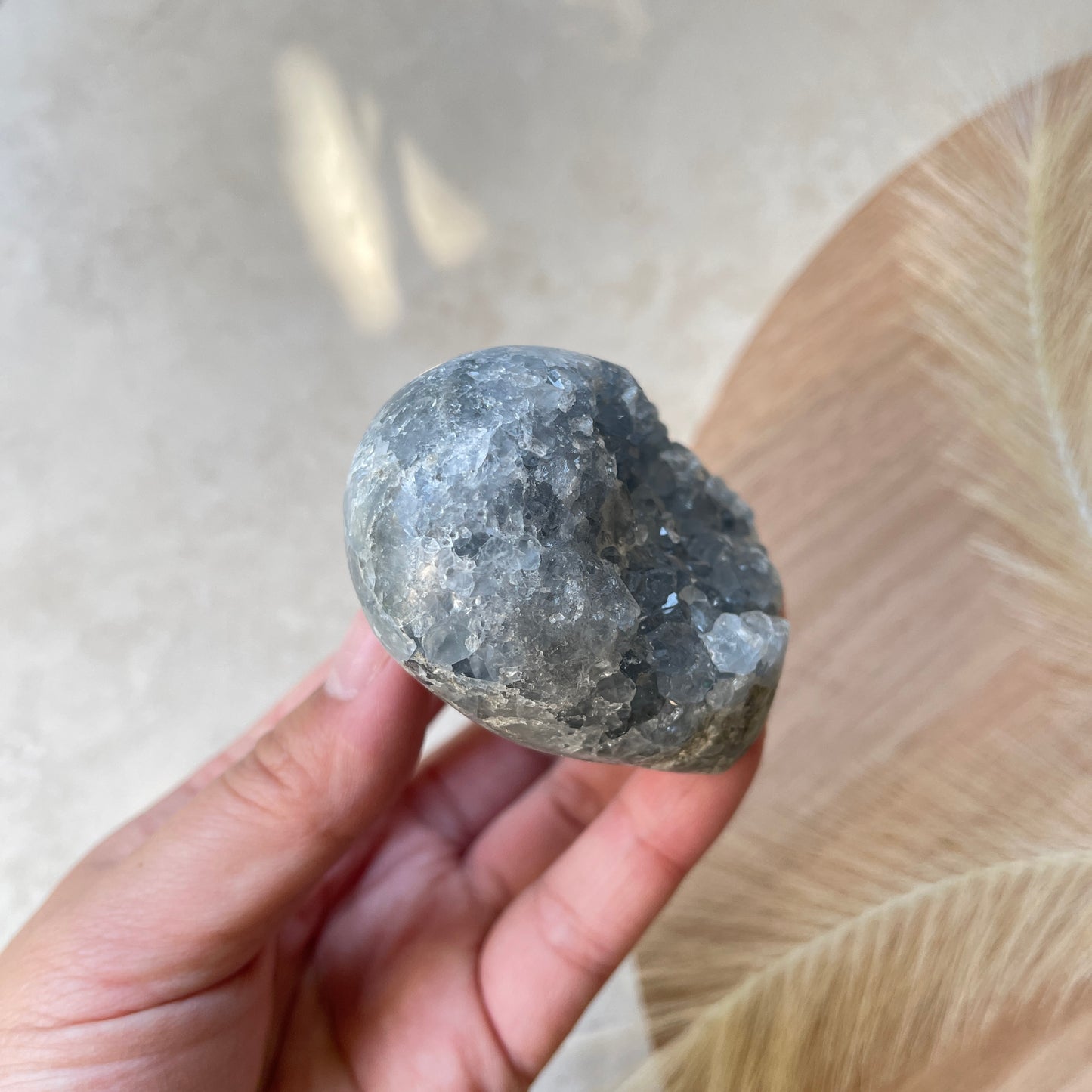 Celestite Heart Cluster