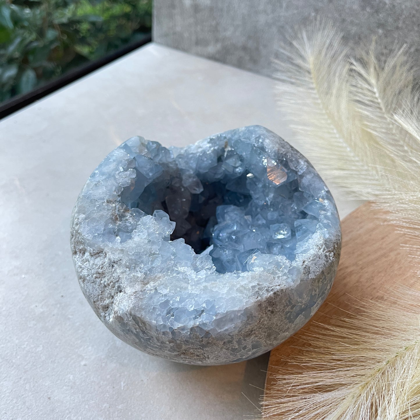 Celestite Geode Semi Sphere