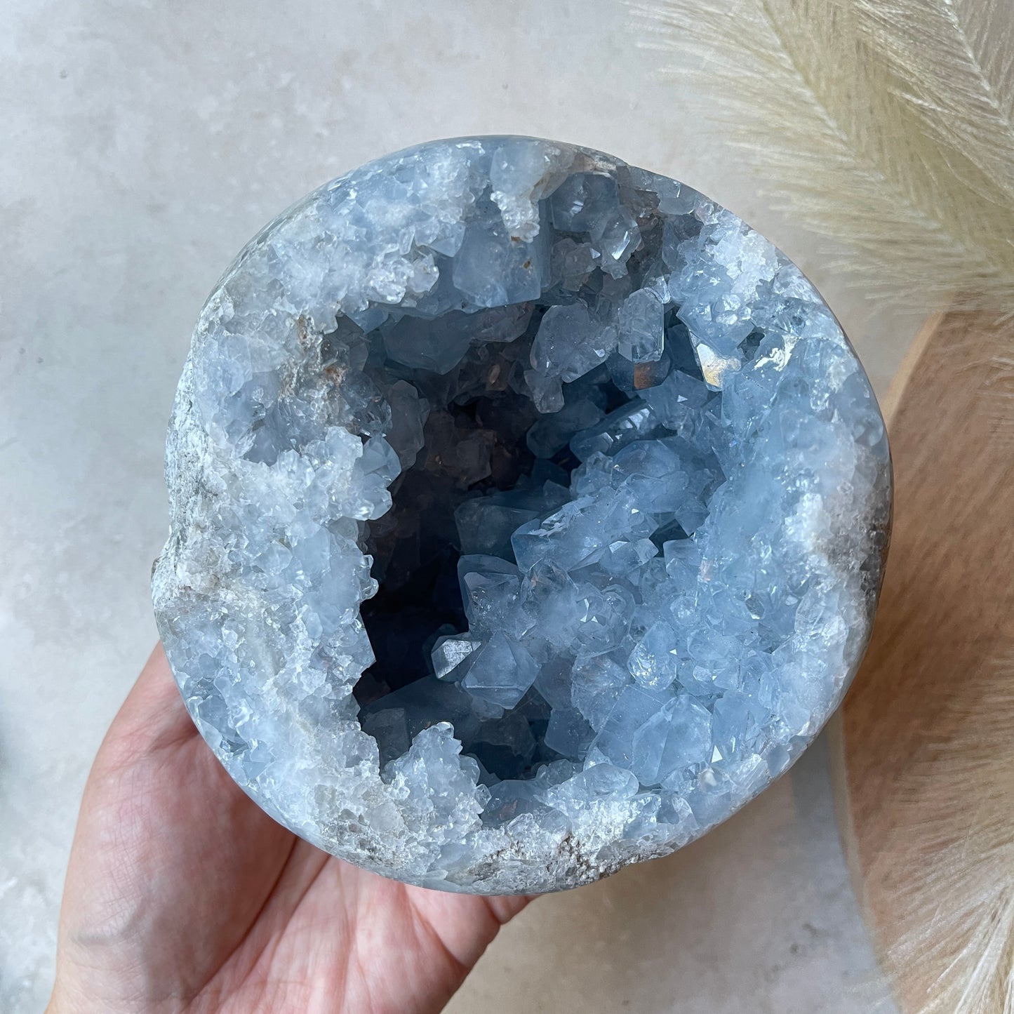 Celestite Geode Semi Sphere