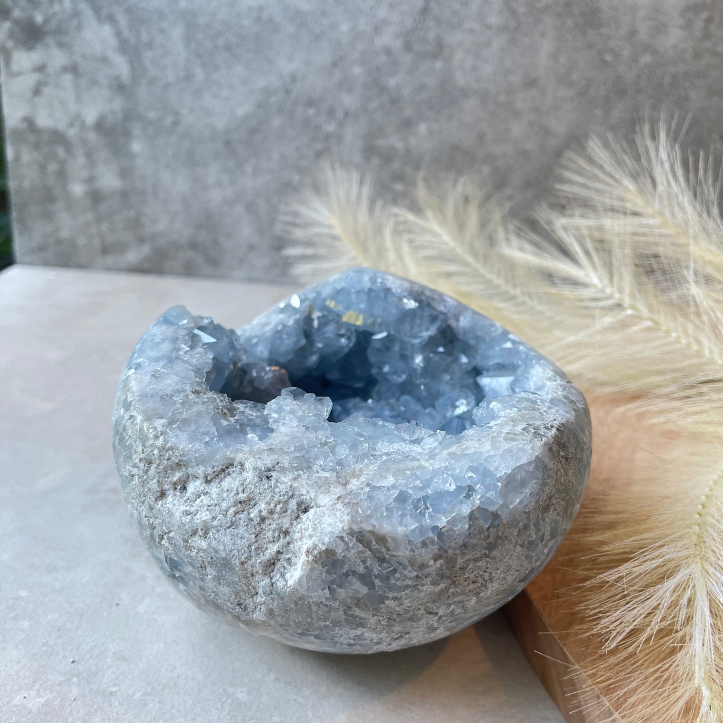 Celestite Geode Semi Sphere