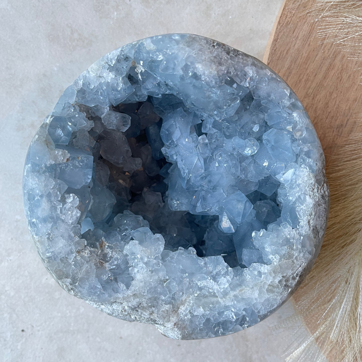 Celestite Geode Semi Sphere