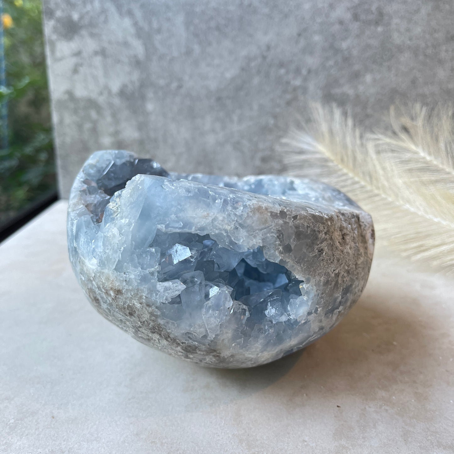 Celestite Geode Semi Sphere