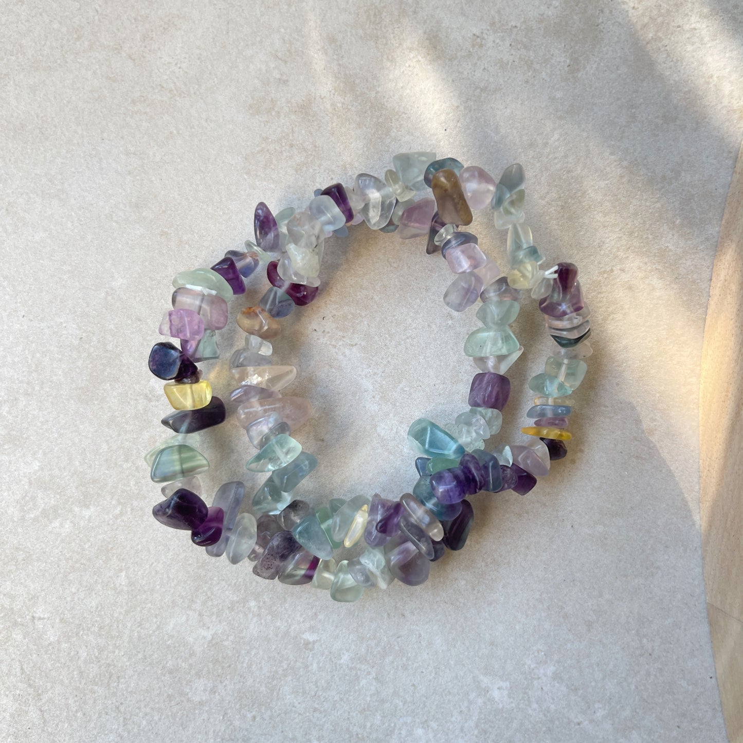 Rainbow Fluorite Chip Bracelet