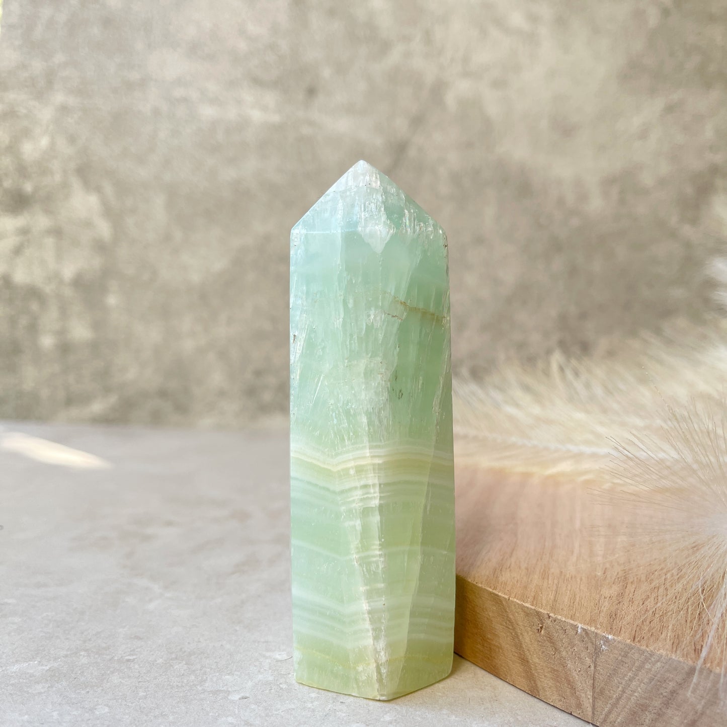 Green Calcite Point