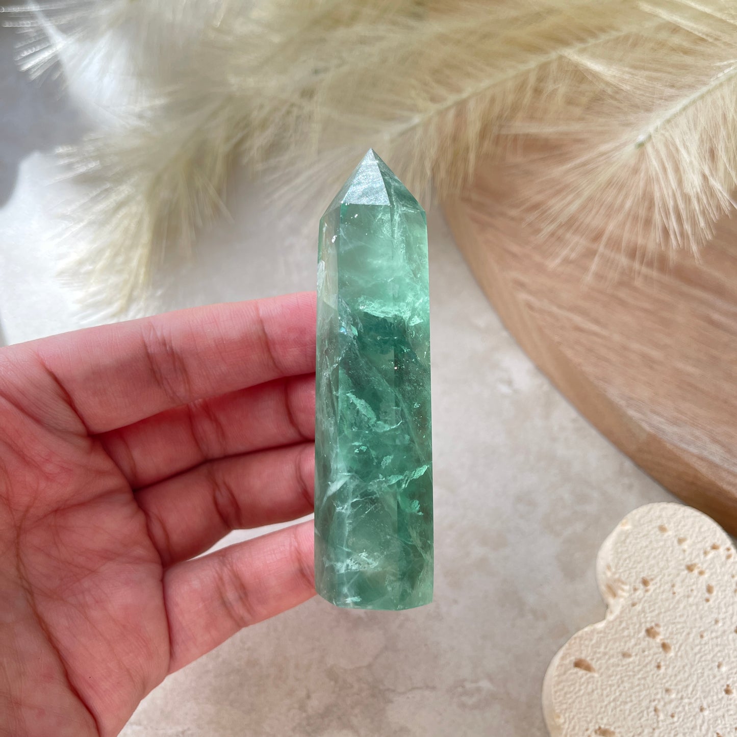 Green Fluorite Point